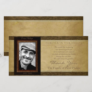 Cartão De Agradecimento Obrigado de couro da simpatia da foto do