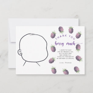 Cartão De Agradecimento Obrigado de festa de aniversário de Blackberry