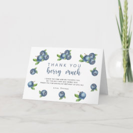 Cartão De Agradecimento Obrigado de festa de aniversário de mirtilo