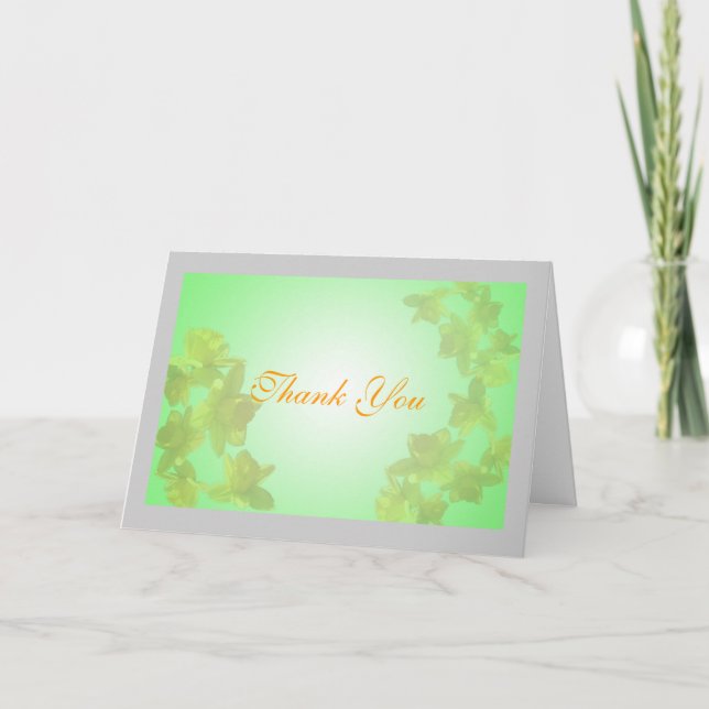 Cartão De Agradecimento obrigado de flores de tulipa amarela (Frente)