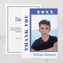 Cartão De Agradecimento Obrigado de FOTO para Graduação Simples Moderna Y