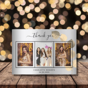 Cartão De Agradecimento Obrigado de fotos de ouro eucalipto prateado de an