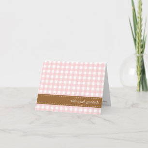 Cartão De Agradecimento Obrigado de fotos personalizado da fita gingham ro