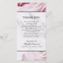 Cartão De Agradecimento Obrigado de mármore branco da cerimonia