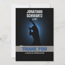 Cartão De Agradecimento Obrigado de Mitzvah do bar da estrela do rock