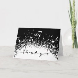 Cartão De Agradecimento obrigado de música para sua explosão em preto e br