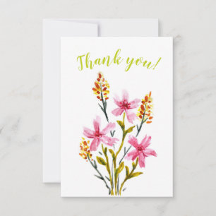 Cartão De Agradecimento obrigado de negócios com flores de aquarela