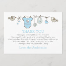 obrigado de roupa de bebê elegante azul, CHÁ DE FR