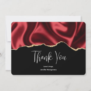 Cartão De Agradecimento Obrigado Design Abstrato de Seda Ondulada Glamour