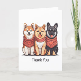 Cartão De Agradecimento Obrigado Dia de os namorados Shiba Inu Dogs