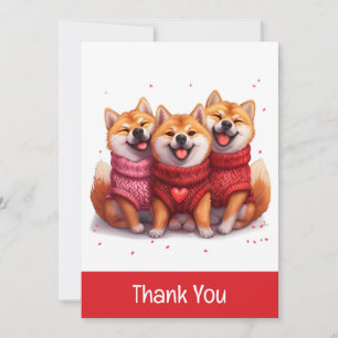 Cartão De Agradecimento Obrigado Dia de os namorados Shiba Inu Dogs