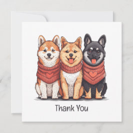 Cartão De Agradecimento Obrigado Dia de os namorados Shiba Inu Dogs