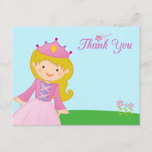 Cartão De Agradecimento Obrigado do aniversário da menina doce da princes