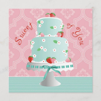 Cartão De Agradecimento Obrigado do bolo da morango você