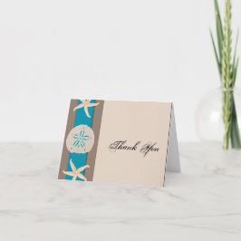 Cartão De Agradecimento Obrigado do casamento da estrela do mar de Brown e