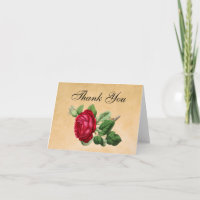 Obrigado do casamento da rosa vermelha do vintage
