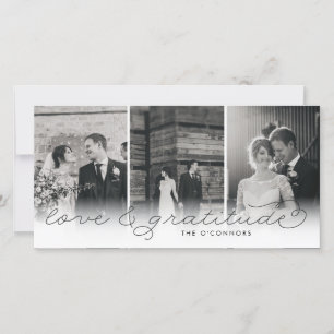 Cartão De Agradecimento Obrigado do casamento do amor & da gratitude você