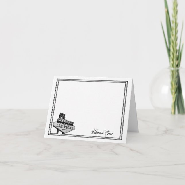 Cartão De Agradecimento Obrigado do casamento do destino de Las Vegas você (Frente)