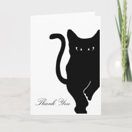 Cartão De Agradecimento Obrigado do casamento do gato preto você