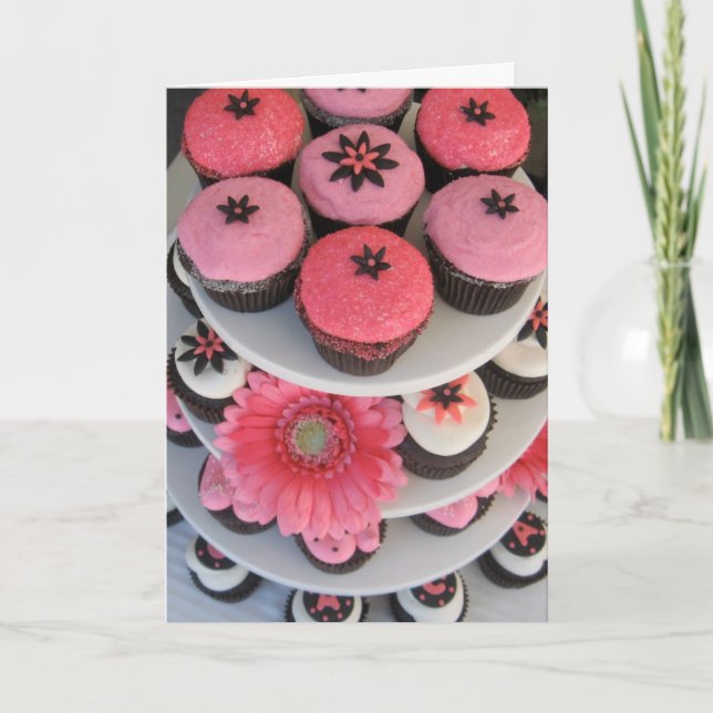 Cartão De Agradecimento Obrigado do cupcake você (Frente)