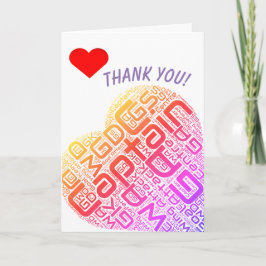 Cartão De Agradecimento Obrigado do design do coração das posições do