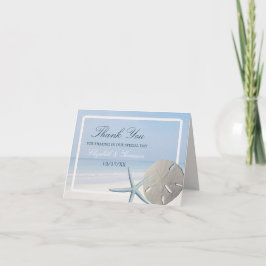 Cartão De Agradecimento Obrigado do dólar de areia e do casamento de praia