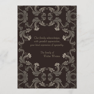 Cartão De Agradecimento Obrigado do falecimento da relembrança você nota