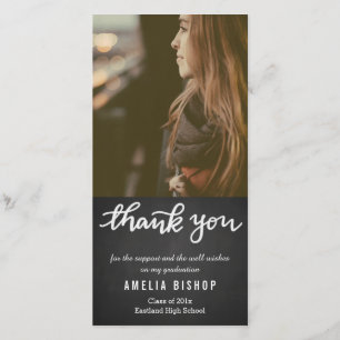 Cartão De Agradecimento Obrigado do formando do quadro você tipografia