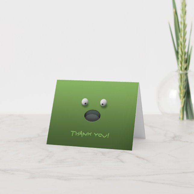 Cartão De Agradecimento Obrigado do golfe você! (Frente)