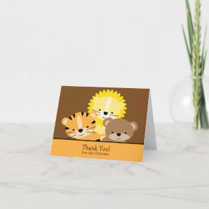 Cartão De Agradecimento Obrigado do leão, do tigre & do urso você cartã
