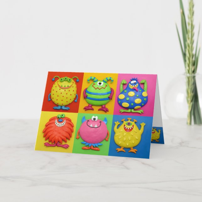 Cartão De Agradecimento Obrigado do partido do monstro você (Frente)