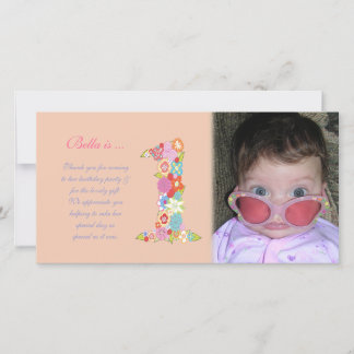 Cartão De Agradecimento Obrigado do primeiro aniversario dos bebés você ca