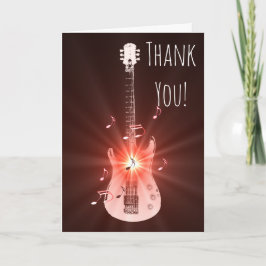 Cartão De Agradecimento Obrigado do tema da música da guitarra você