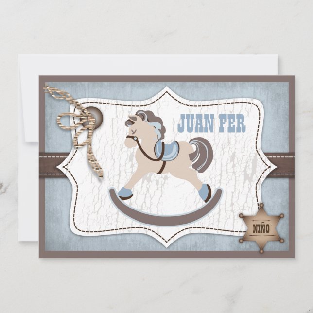 Cartão De Agradecimento Obrigado do vaqueiro do cavalo de balanço você (Frente)