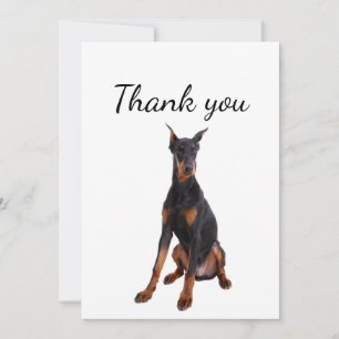 Cartão De Agradecimento Obrigado, Doberman Dog Pet Animal 