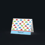 Cartão De Agradecimento Obrigado dobrado caminhões dos carros você menino<br><div class="desc">Obrigado dobrado caminhões dos carros você menino do miúdo dos cartões de nota</div>