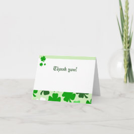 Cartão De Agradecimento Obrigado dobrado dos trevos irlandês verde você