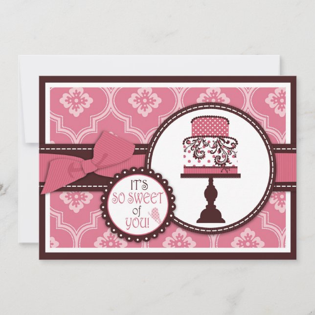 Cartão De Agradecimento Obrigado doce do bolo você (Frente)