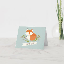 Cartão De Agradecimento Obrigado doce do Fox da floresta você