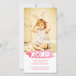 Cartão De Agradecimento Obrigado dos abraços dos beijos da aguarela de