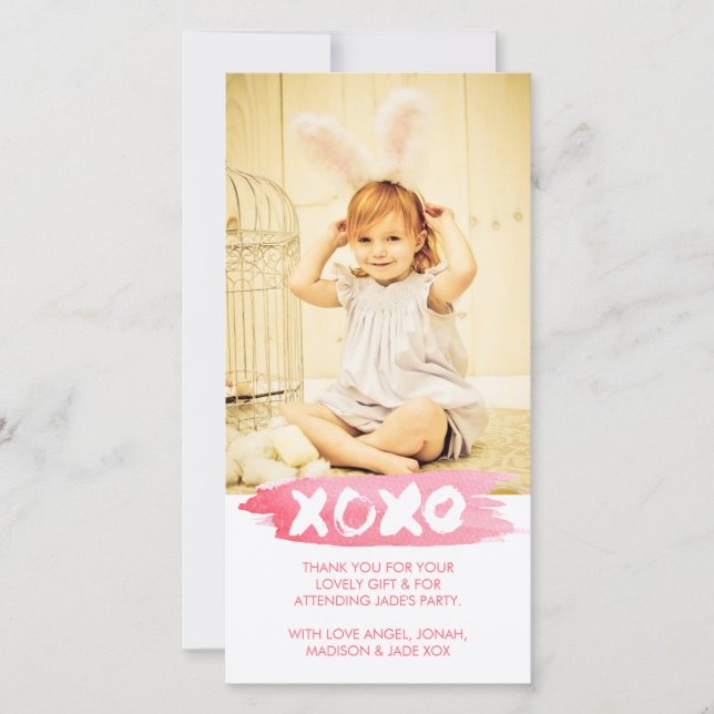 Cartão De Agradecimento Obrigado dos abraços dos beijos da aguarela de (Frente)