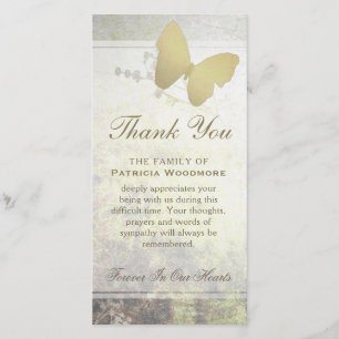Cartão De Agradecimento Obrigado dourado da borboleta do Shimmer você