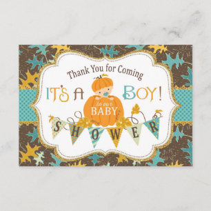 Cartão De Agradecimento Obrigado Dourado das abóboras do brilho das folha