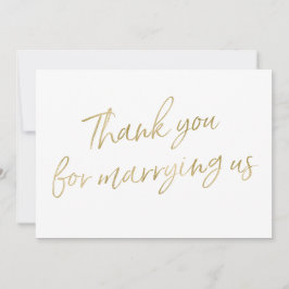 Cartão De Agradecimento "Obrigado Dourado você para casar-nos "