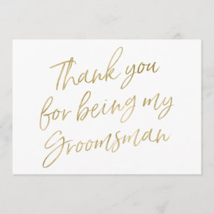 Cartão De Agradecimento "Obrigado Dourado você para ser meu padrinho de