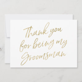 Cartão De Agradecimento "Obrigado Dourado você para ser meu padrinho de