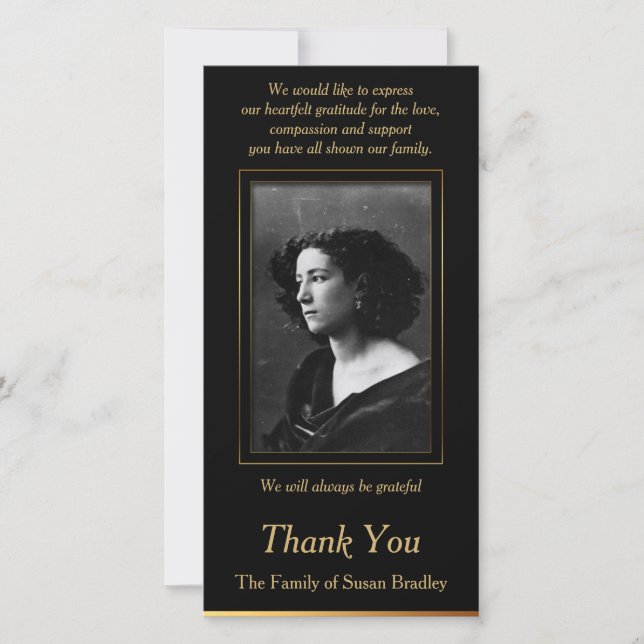 Cartão De Agradecimento Obrigado elegante da simpatia da foto você com (Frente)