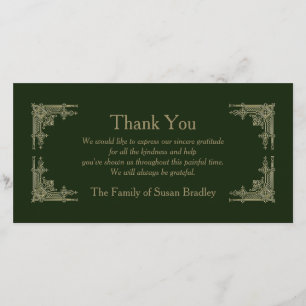 Cartão De Agradecimento Obrigado elegante da simpatia do vintage 2 do art