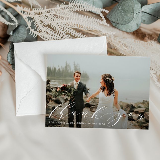 Cartão De Agradecimento obrigado elegante de roteiro (Criador carregado)