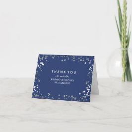 Cartão De Agradecimento Obrigado elegante do casamento dos confetes da